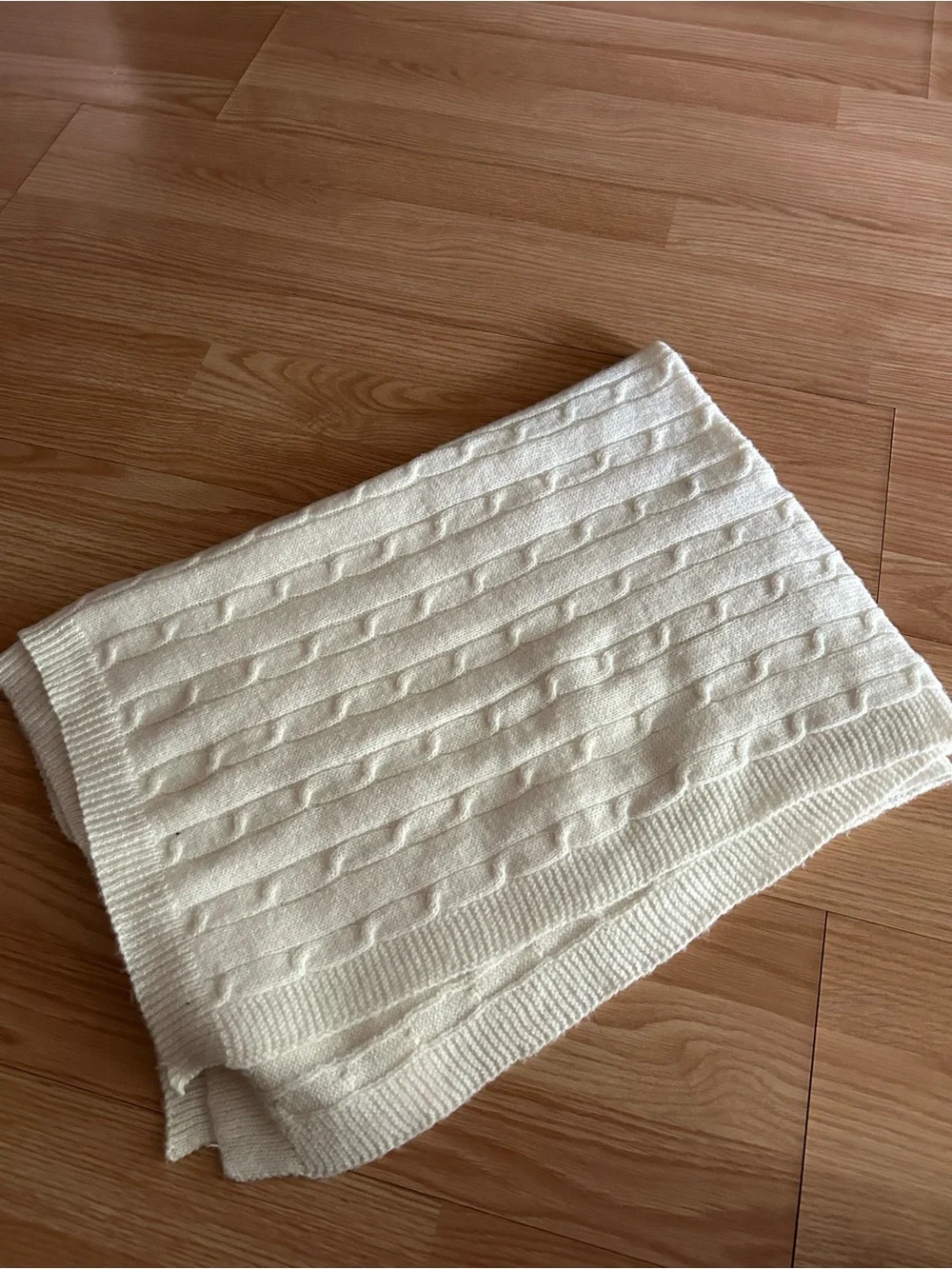 Bonbini New York Ivory Cable Knit Baby Blanket 0-6 months